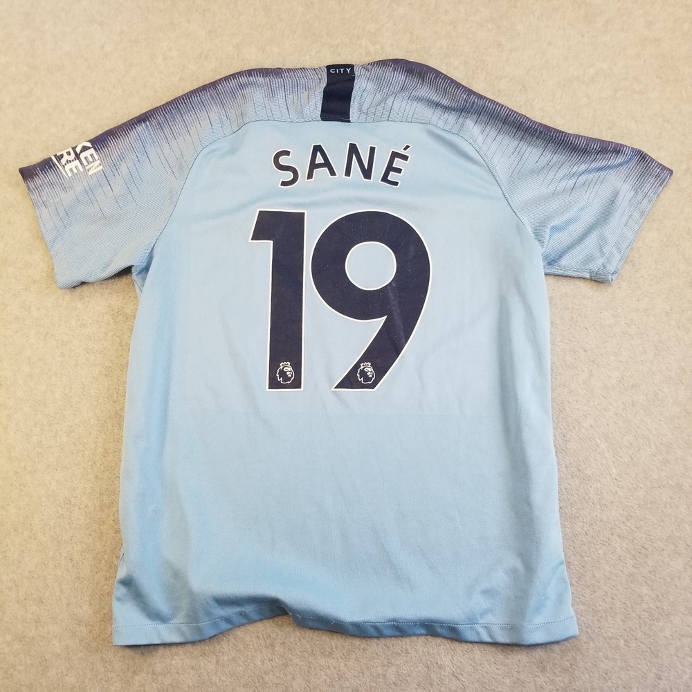 Manchester City Soccer Jersey Large Home Football Shirt Nike  SANE #19 2018